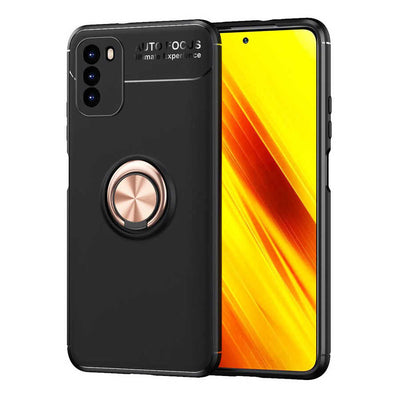 Xiaomi Poco M3 Kılıf Zore Ravel Silikon Kapak Siyah-Rose Gold