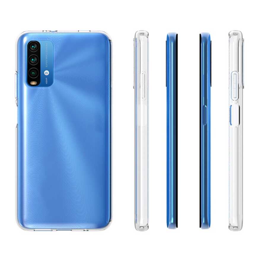 Xiaomi Poco M3 Kılıf Zore Süper Silikon Kapak Renksiz