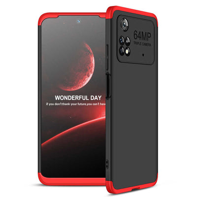 Xiaomi Poco M4 Pro 4G Kılıf Zore Ays Kapak Siyah-Kırmızı