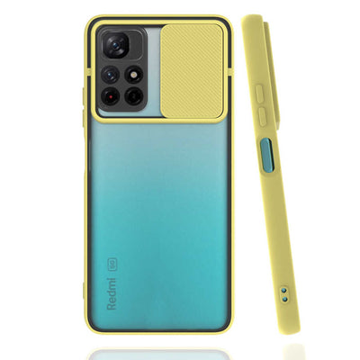 Xiaomi Poco M4 Pro 5G Kılıf Zore Lensi Kapak Sarı