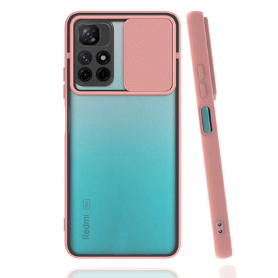 Xiaomi Poco M4 Pro 5G Kılıf Zore Lensi Kapak Pembe Açık