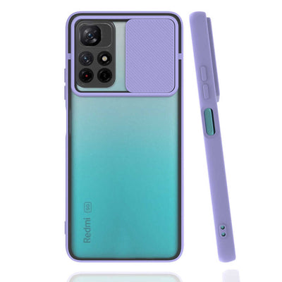 Xiaomi Poco M4 Pro 5G Kılıf Zore Lensi Kapak Lila