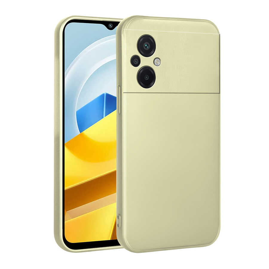Xiaomi Poco M5 Kılıf Zore Premier Silikon Kapak Gold
