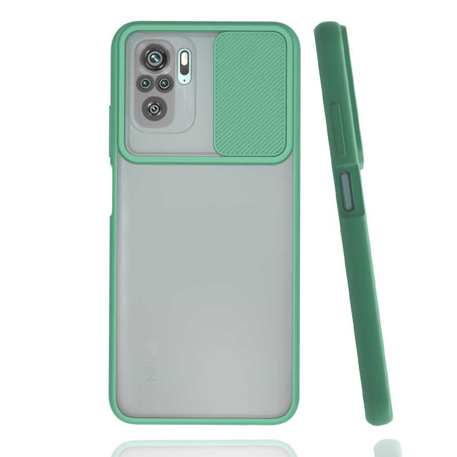 Xiaomi Poco M5S Kılıf Zore Lensi Kapak Koyu Yeşil