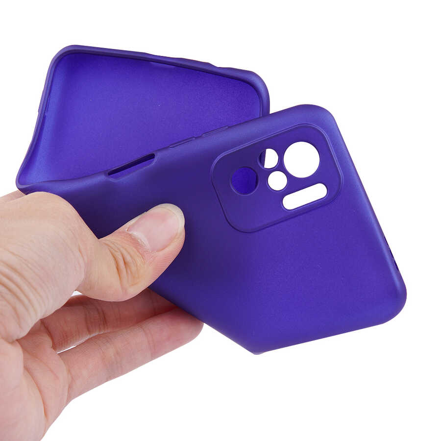 Xiaomi Poco M5S Kılıf Zore Premier Silikon Kapak Saks Mavi