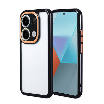 Xiaomi Poco M6 Pro 4G Kılıf Kamera Korumalı Renkli Kenar ve Çerçeve Tasarımlı Zore Vitamin Kapak Siyah