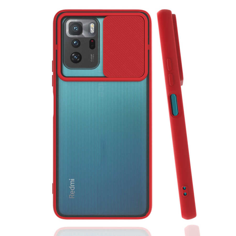Xiaomi Poco X3 GT Kılıf Zore Lensi Kapak Kırmızı