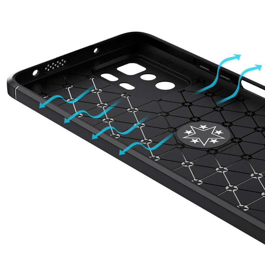 Xiaomi Poco X3 GT Kılıf Zore Ravel Silikon Kapak Siyah-Kırmızı