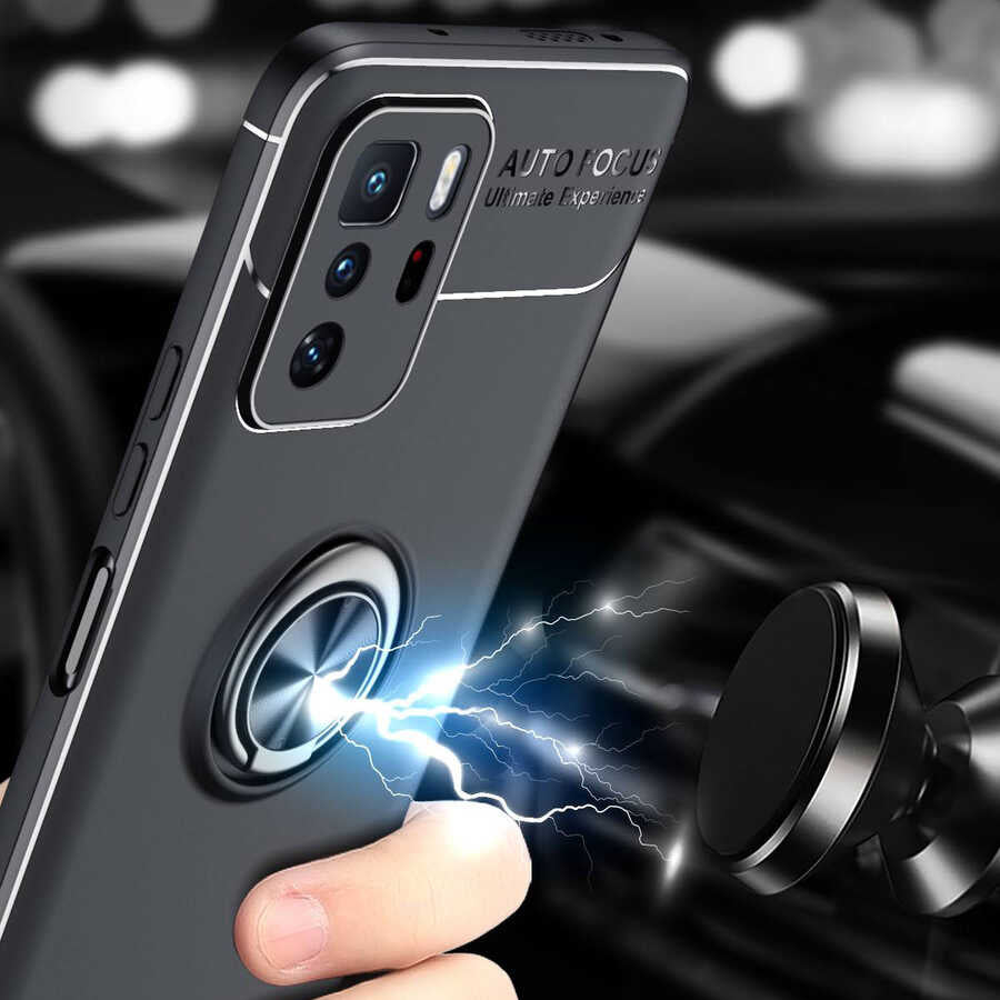 Xiaomi Poco X3 GT Kılıf Zore Ravel Silikon Kapak Siyah-Rose Gold