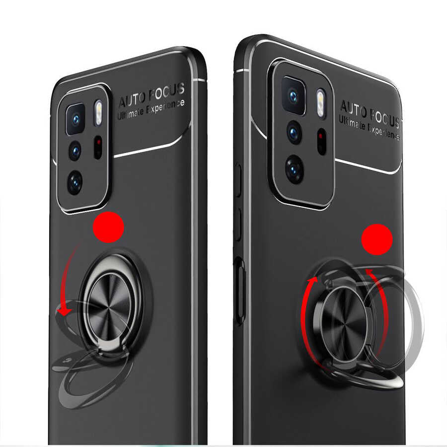 Xiaomi Poco X3 GT Kılıf Zore Ravel Silikon Kapak Siyah-Kırmızı