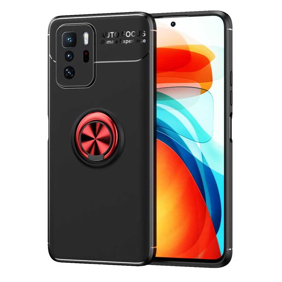 Xiaomi Poco X3 GT Kılıf Zore Ravel Silikon Kapak Siyah-Kırmızı