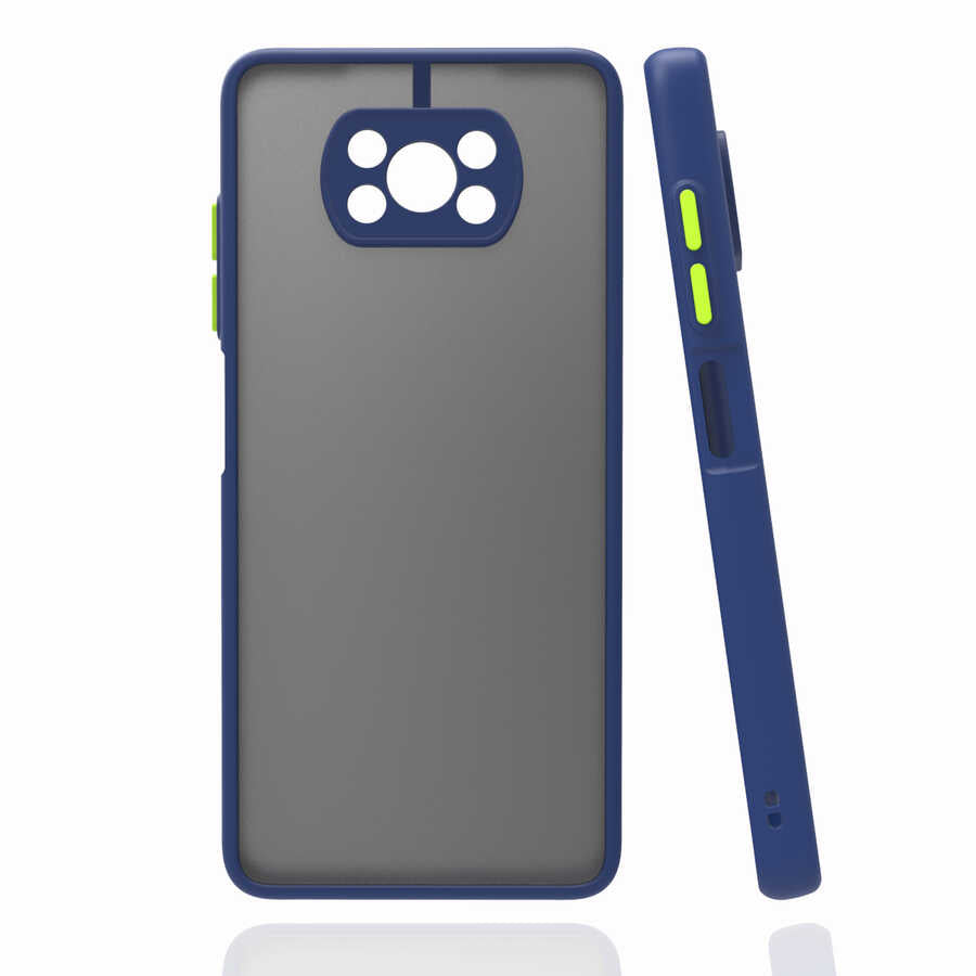 Xiaomi Poco X3 Kılıf Zore Hux Kapak Lacivert