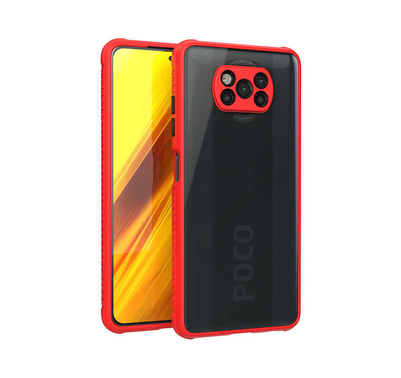 Xiaomi Poco X3 Kılıf Zore Kaff Kapak Kırmızı