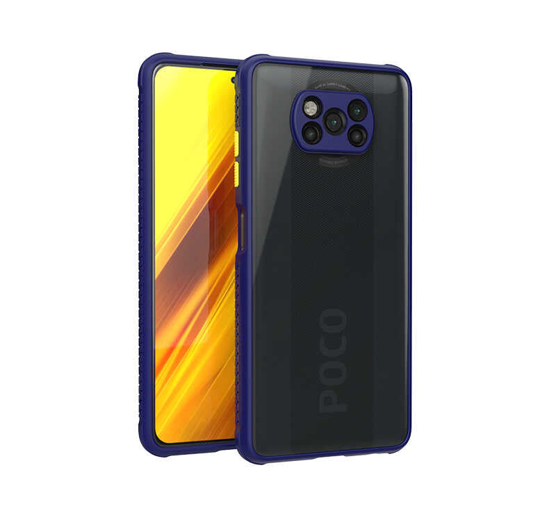 Xiaomi Poco X3 Kılıf Zore Kaff Kapak Lacivert