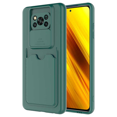 Xiaomi Poco X3 Kılıf Zore Kartix Kapak Koyu Yeşil
