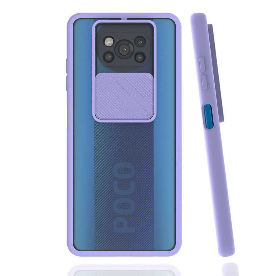 Xiaomi Poco X3 Kılıf Zore Lensi Kapak Lila