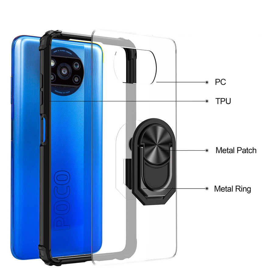 Xiaomi Poco X3 Kılıf Zore Mola Kapak Siyah