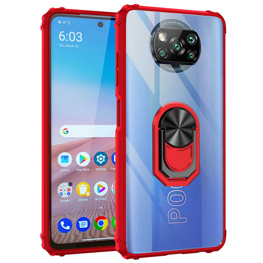 Xiaomi Poco X3 Kılıf Zore Mola Kapak Kırmızı