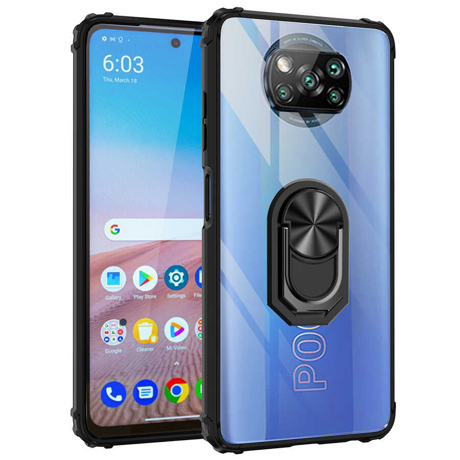 Xiaomi Poco X3 Kılıf Zore Mola Kapak Siyah