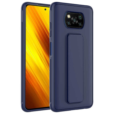Xiaomi Poco X3 Kılıf Zore Qstand Kapak Lacivert