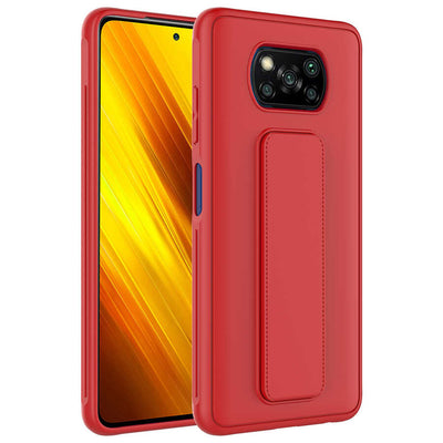 Xiaomi Poco X3 Kılıf Zore Qstand Kapak Kırmızı