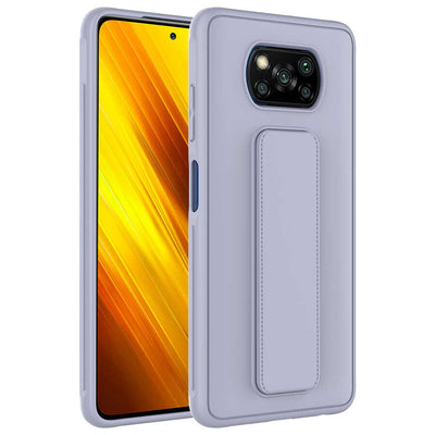 Xiaomi Poco X3 Kılıf Zore Qstand Kapak Gri