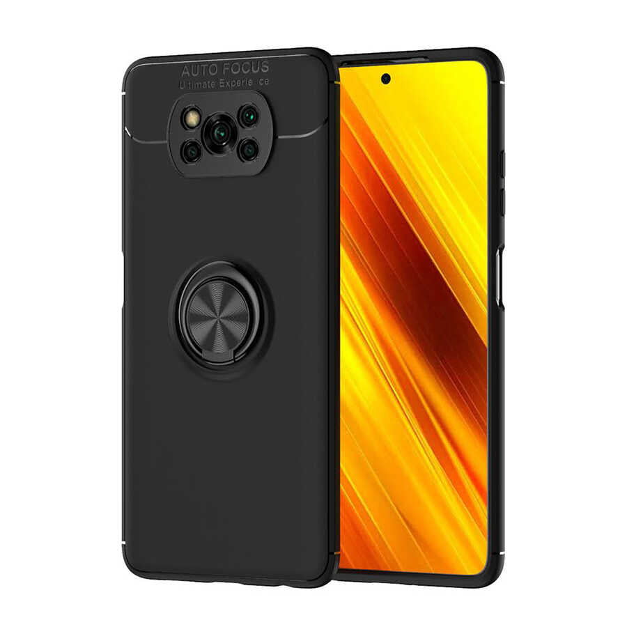 Xiaomi Poco X3 Kılıf Zore Ravel Silikon Kapak Siyah