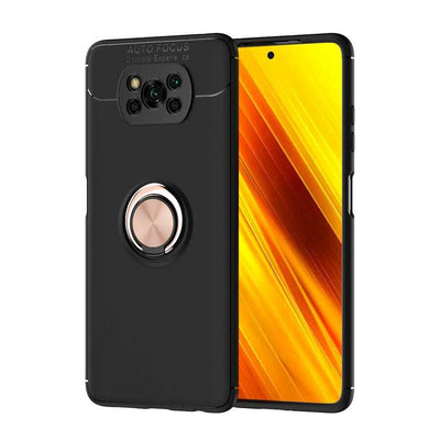 Xiaomi Poco X3 Kılıf Zore Ravel Silikon Kapak Siyah-Rose Gold