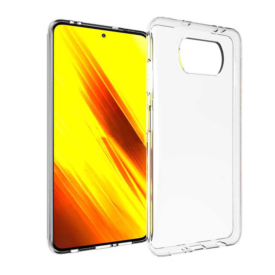 Xiaomi Poco X3 Kılıf Zore Süper Silikon Kapak Renksiz