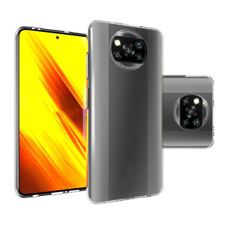 Xiaomi Poco X3 Kılıf Zore Süper Silikon Kapak Renksiz