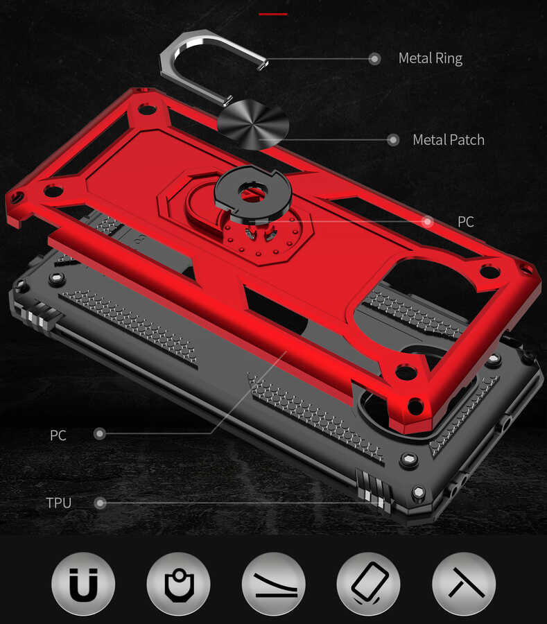 Xiaomi Poco X3 Kılıf Zore Vega Kapak Gri