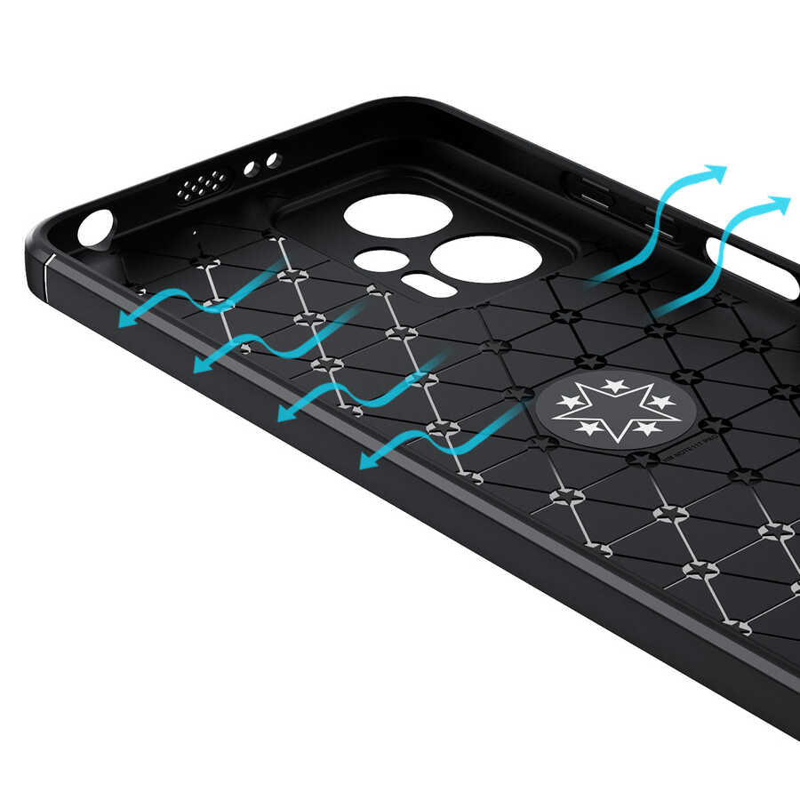 Xiaomi Poco X4 GT Kılıf Zore Ravel Silikon Kapak Siyah