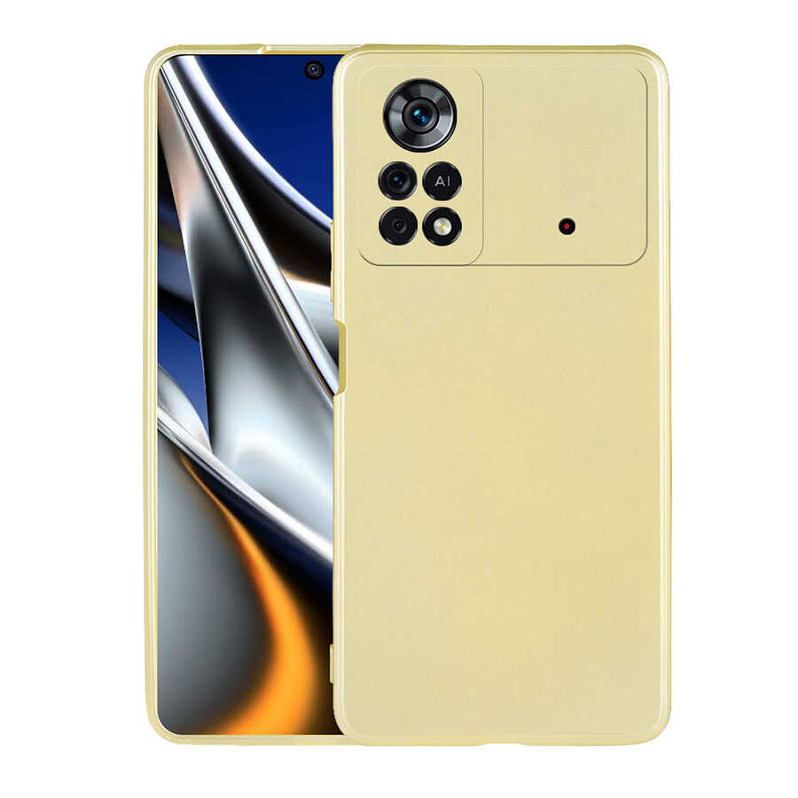 Xiaomi Poco X4 Pro 5G Kılıf Zore Premier Silikon Kapak Gold