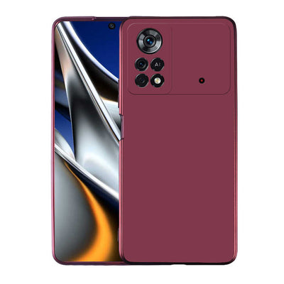 Xiaomi Poco X4 Pro 5G Kılıf Zore Premier Silikon Kapak Mürdüm