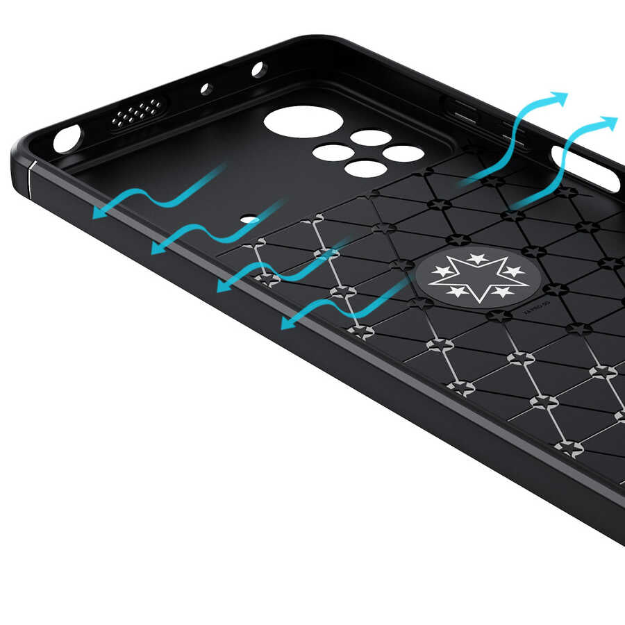 Xiaomi Poco X4 Pro 5G Kılıf Zore Ravel Silikon Kapak Siyah