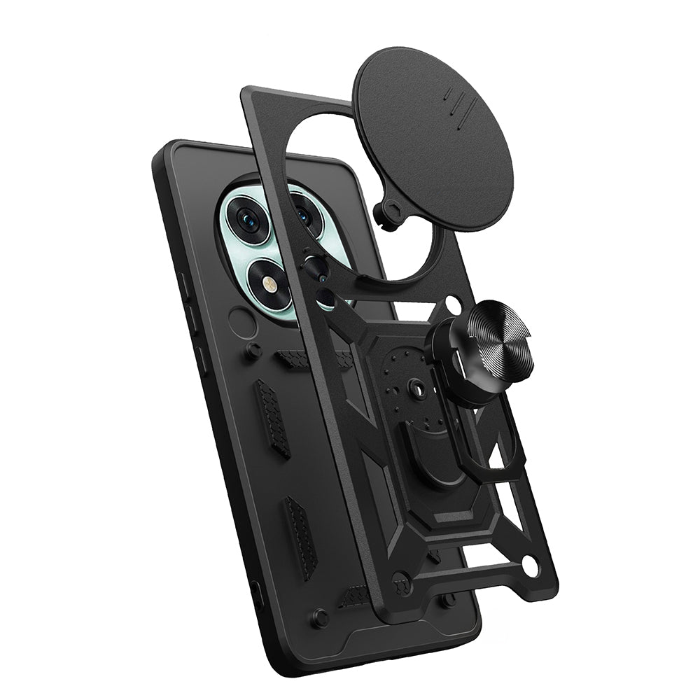 Xiaomi Poco X7 Kılıf Magnetik Standlı Kamera Korumalı Zore Sürgülü Vega Kapak Siyah