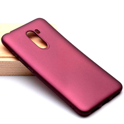 Xiaomi Pocophone F1 Kılıf Zore Premier Silikon Kapak Mürdüm