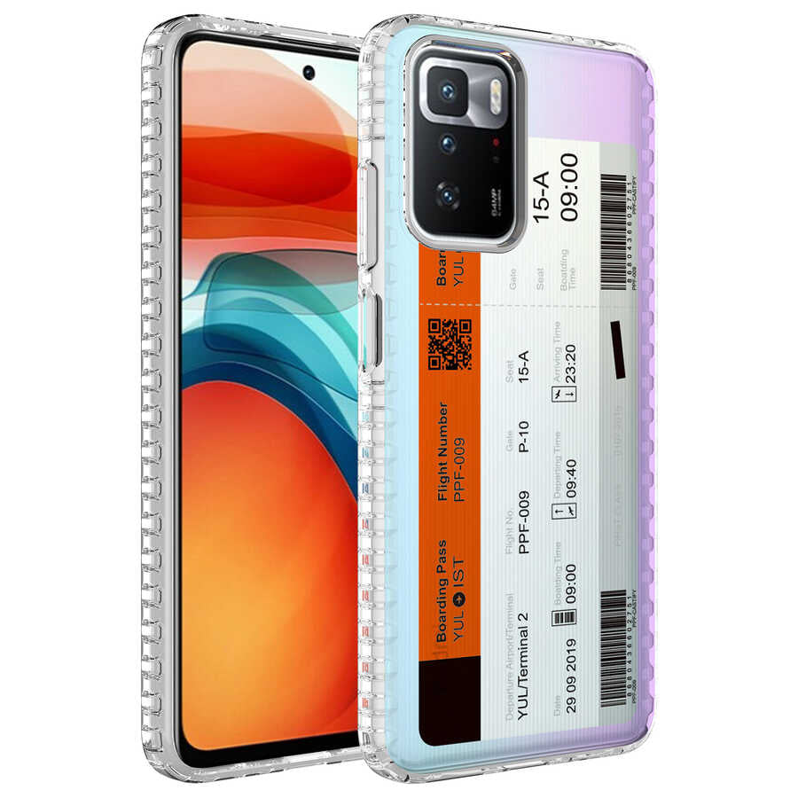 Xiaomi Redmi 10 Kılıf Airbag Kenarlı Renkli Desenli Silikon Zore Elegans Kapak NO8