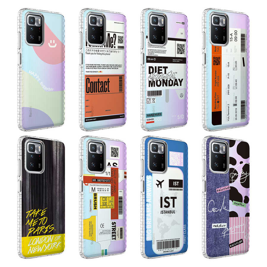 Xiaomi Redmi 10 Kılıf Airbag Kenarlı Renkli Desenli Silikon Zore Elegans Kapak NO2