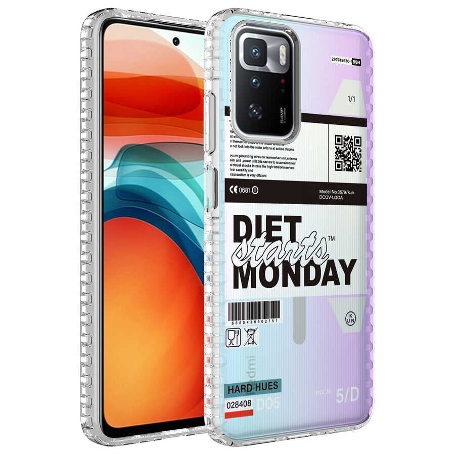 Xiaomi Redmi 10 Kılıf Airbag Kenarlı Renkli Desenli Silikon Zore Elegans Kapak NO5