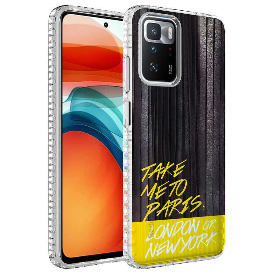 Xiaomi Redmi 10 Kılıf Airbag Kenarlı Renkli Desenli Silikon Zore Elegans Kapak NO3