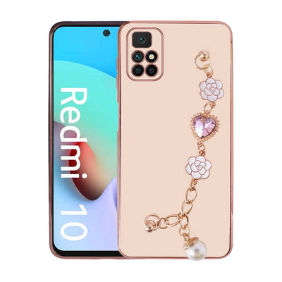 Xiaomi Redmi 10 Kılıf El Tutamaçlı Kamera Korumalı Zore Taka Silikon Kapak Pembe