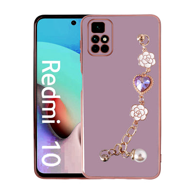 Xiaomi Redmi 10 Kılıf El Tutamaçlı Kamera Korumalı Zore Taka Silikon Kapak Mor