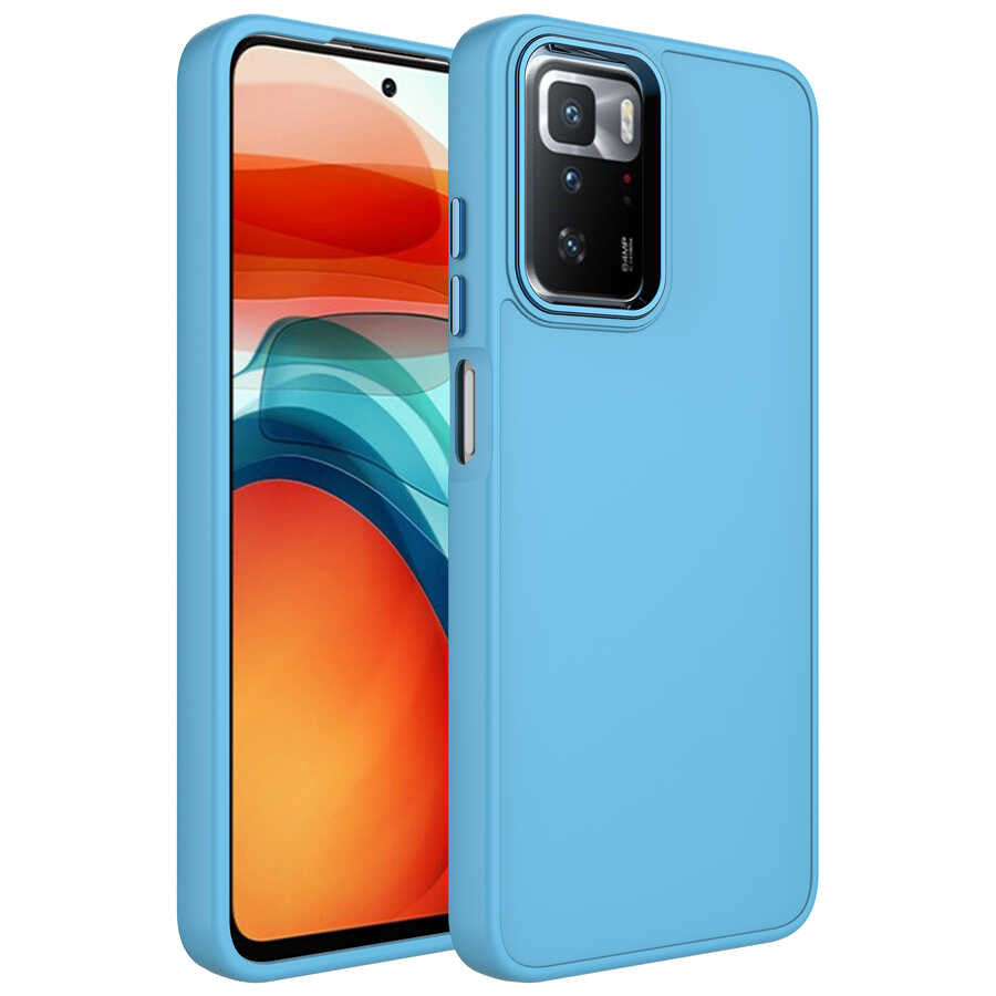 Xiaomi Redmi 10 Kılıf Metal Çerçeve ve Buton Tasarımlı Silikon Zore Luna Kapak Koyu Yeşil