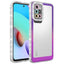 Xiaomi Redmi 10 Kılıf Simli ve Renk Geçiş Tasarımlı Lens Korumalı Zore Park Kapak Mor-Pembe
