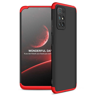 Xiaomi Redmi 10 Kılıf Zore Ays Kapak Siyah-Kırmızı