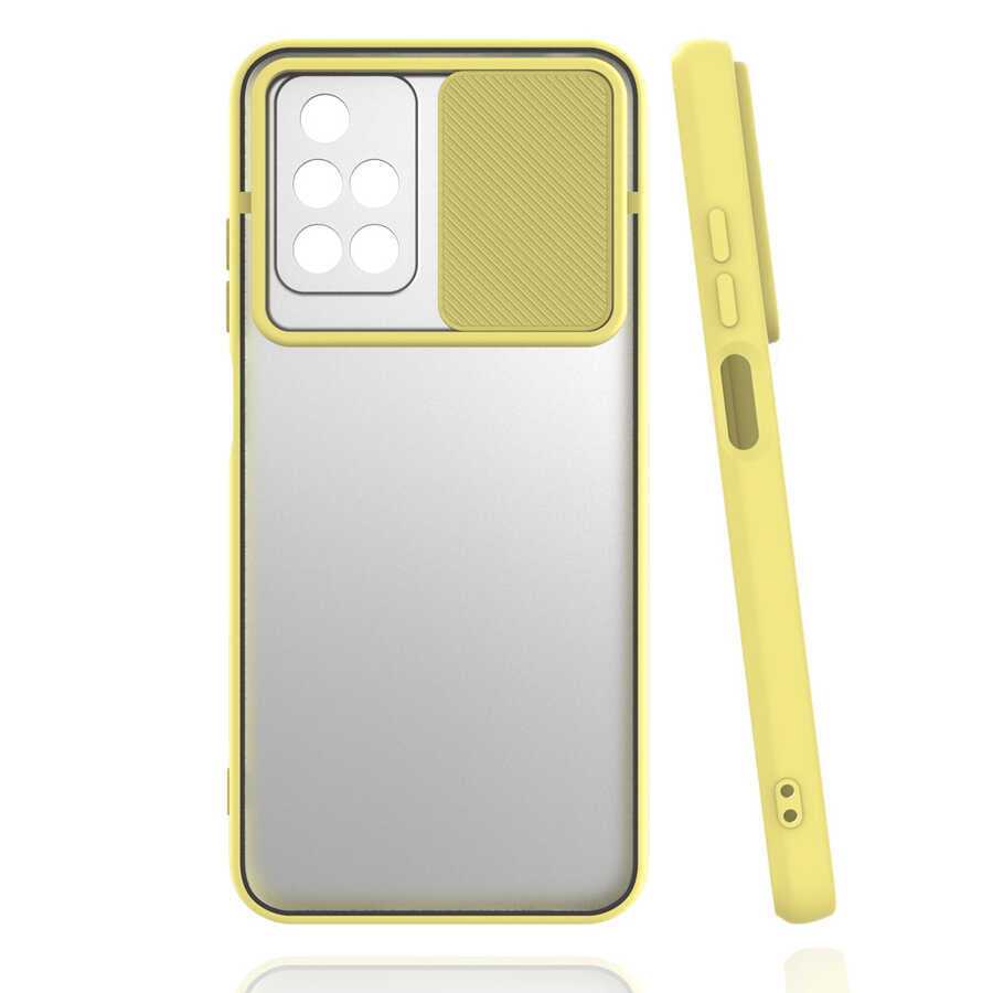 Xiaomi Redmi 10 Kılıf Zore Lensi Kapak Sarı