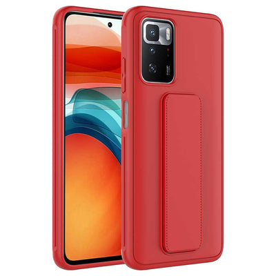 Xiaomi Redmi 10 Kılıf Zore Qstand Kapak Kırmızı