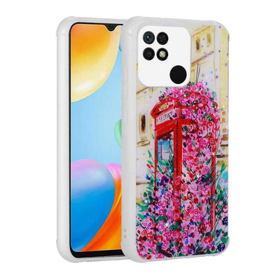 Xiaomi Redmi 10C Kılıf Simli Desenli Kamera Korumalı Parlak Zore Popy Kapak Dallar