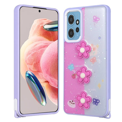 Xiaomi Redmi 12 4G Kılıf Parlayan Simli Kabartma Figürlü Zore Cevze Kapak Yeşil